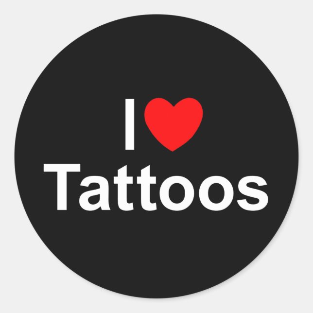 Sticker Rond I Love (Heart) Tattoos (Devant)
