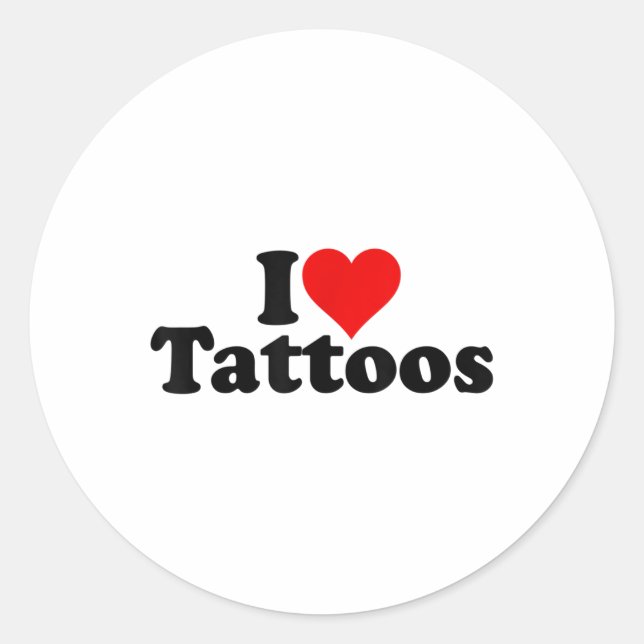 Sticker Rond I Love Heart Tattoos Tats _1 (Devant)