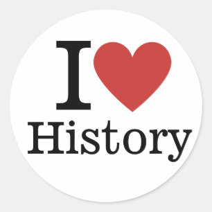 Sticker Rond I ❤️ Love History for Students/Faculty