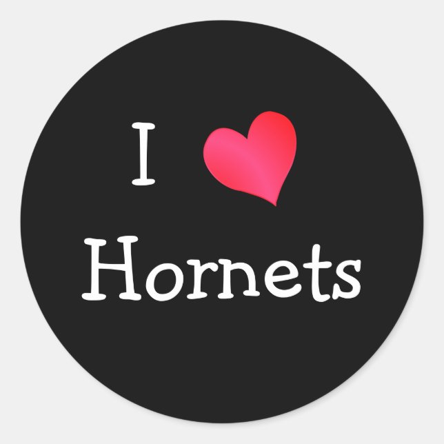 Sticker Rond I Love Hornets (Devant)