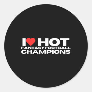Sticker Rond I Love Hot Imaginaire Champions de Football Maman