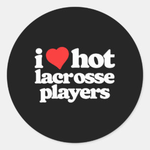 Sticker Rond I Love Hot Lacrosse Lax Joueurs Funny 80s Vintage