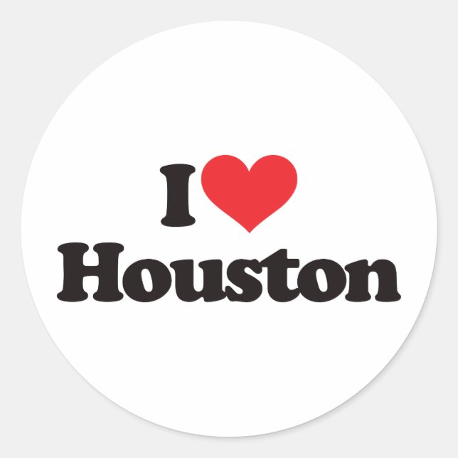 Sticker Rond I Love Houston (Devant)
