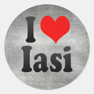 Sticker Rond I Love Iasi, Roumanie