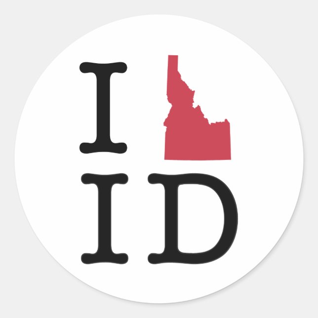 Sticker Rond I Love Idaho (Devant)
