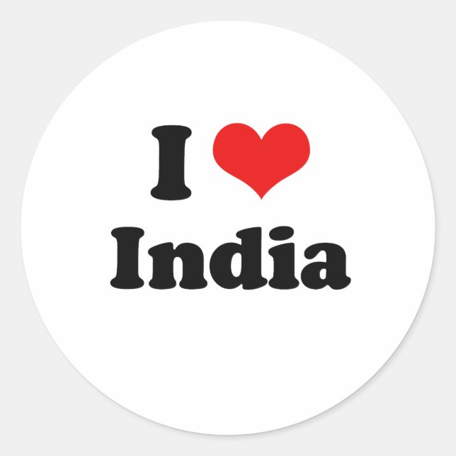 Sticker Rond I Love India Tshirt (Devant)
