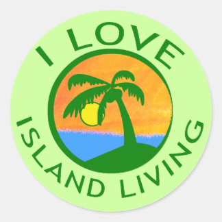 Sticker Rond I Love Island Living Products