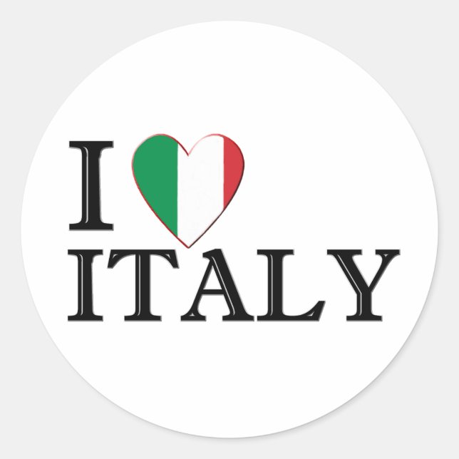 Sticker Rond I love Italy (Devant)