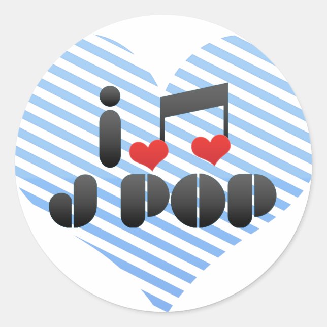 Sticker Rond I Love J Pop (Devant)