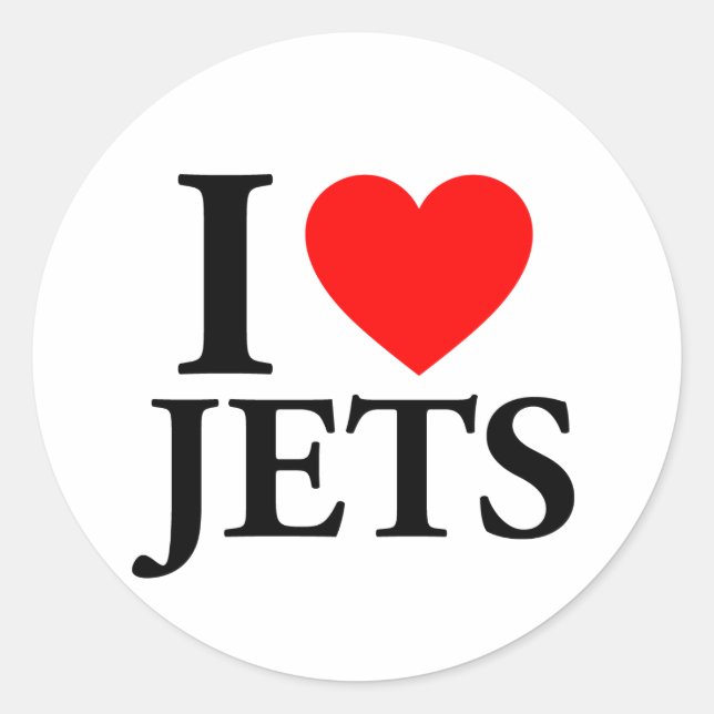 Sticker Rond I Love Jets (Devant)