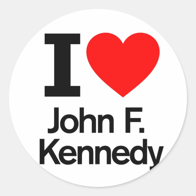 Sticker Rond I Love John F. Kennedy (Devant)