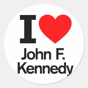 Sticker Rond I Love John F. Kennedy
