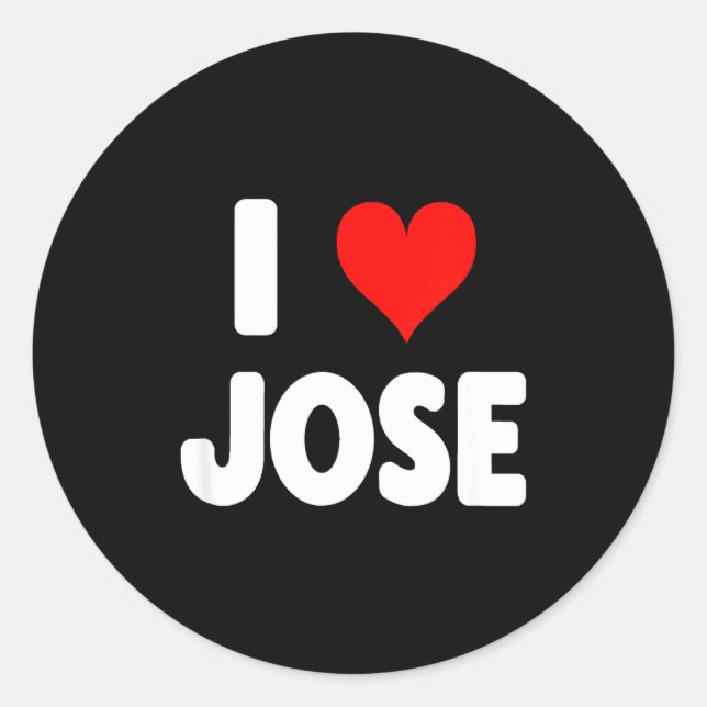 Sticker Rond I Love Jose - Heart  (Devant)
