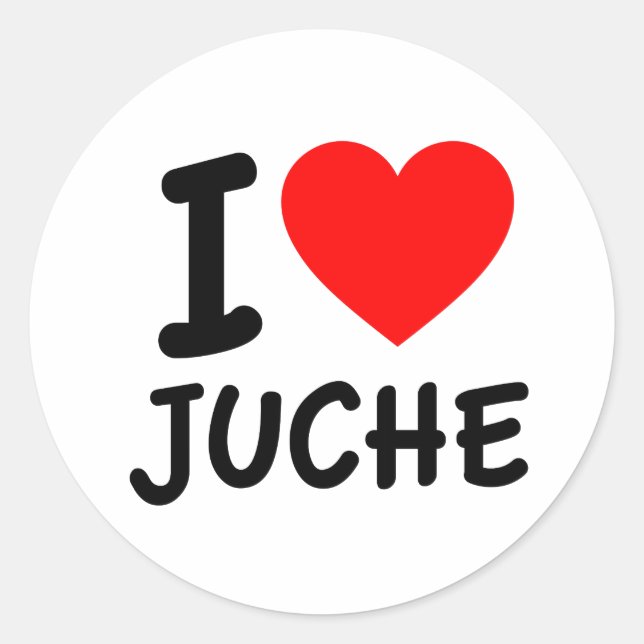 Sticker Rond I Love Juche (Devant)
