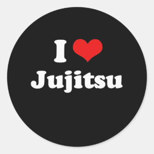 Sticker Rond I Love Jujitsu Tshirt