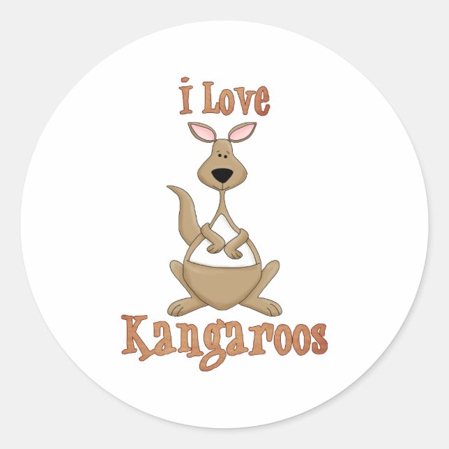 Sticker Rond I Love Kangaroos (Devant)