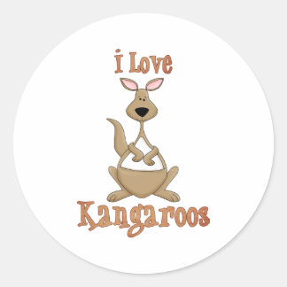 Sticker Rond I Love Kangaroos
