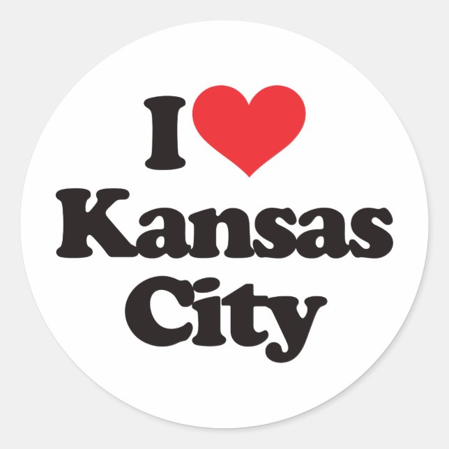 Sticker Rond I Love Kansas City (Devant)