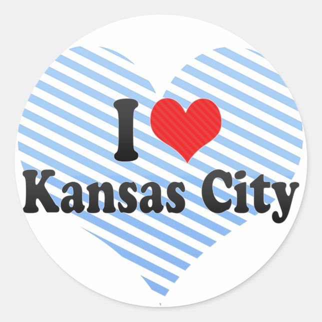 Sticker Rond I Love Kansas City (Devant)