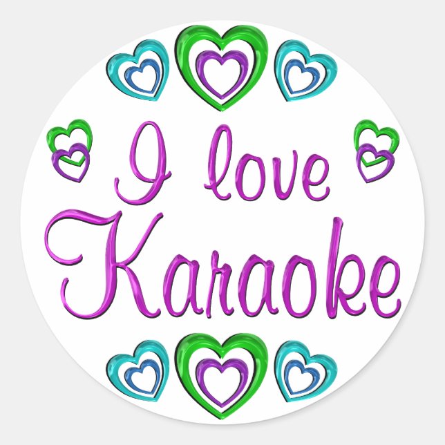 Sticker Rond I Love Karaoke (Devant)