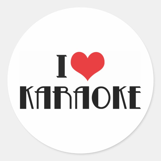 Sticker Rond I Love Karaoke (Devant)
