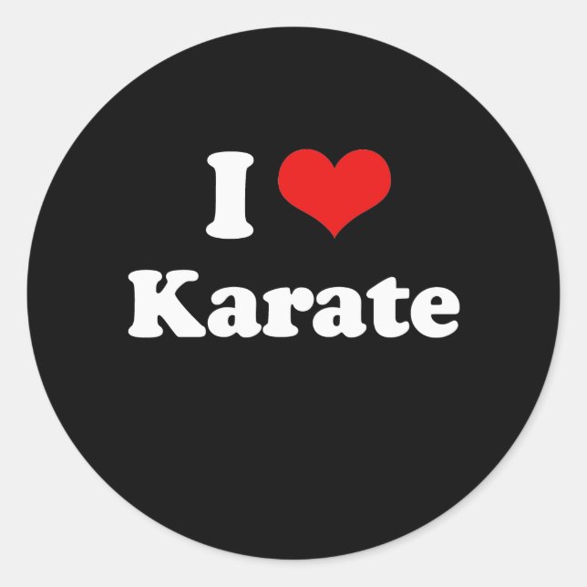 Sticker Rond I Love Karate Tshirt (Devant)