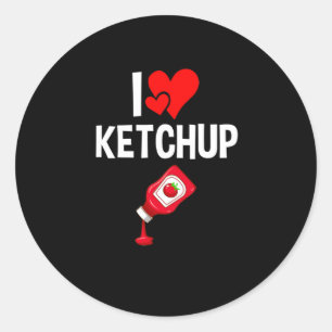 Sticker Rond I love ketchup