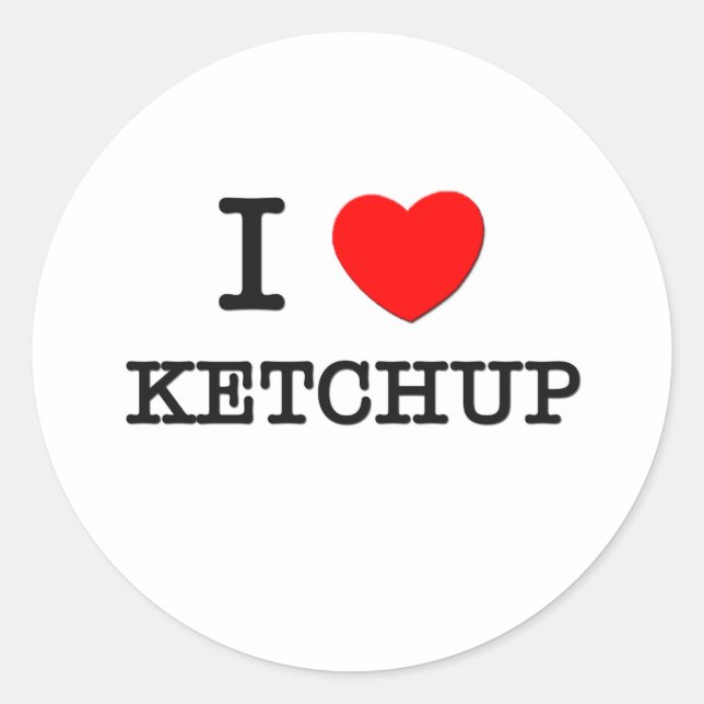 Sticker Rond I Love Ketchup (Devant)