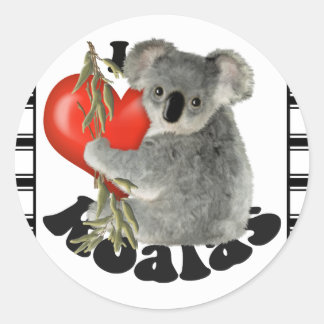 Sticker Rond I Love Koalas