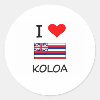 Sticker Rond I Love KOLOA Hawaii