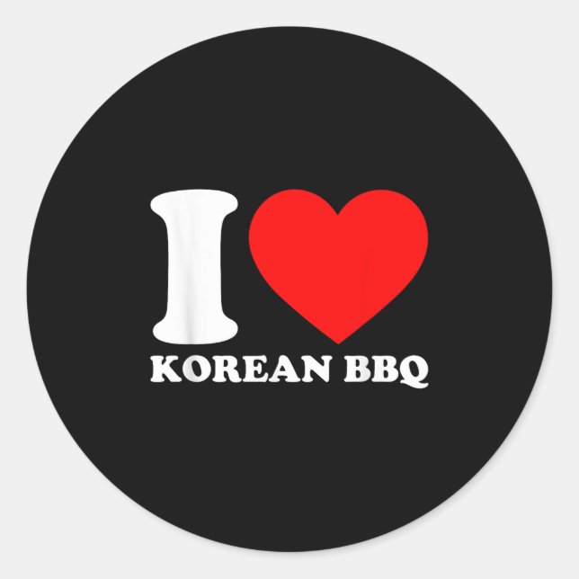 Sticker Rond I Love Korean Bbq (Devant)