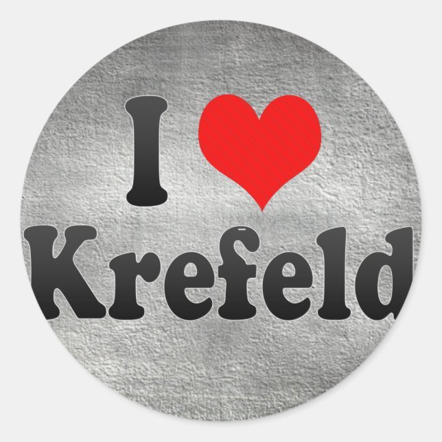 Sticker Rond I Love Krefeld, Allemagne (Devant)