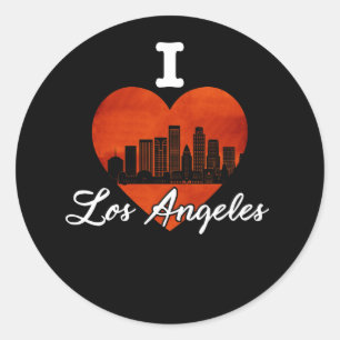 Sticker Rond I Love LA Los Angeles