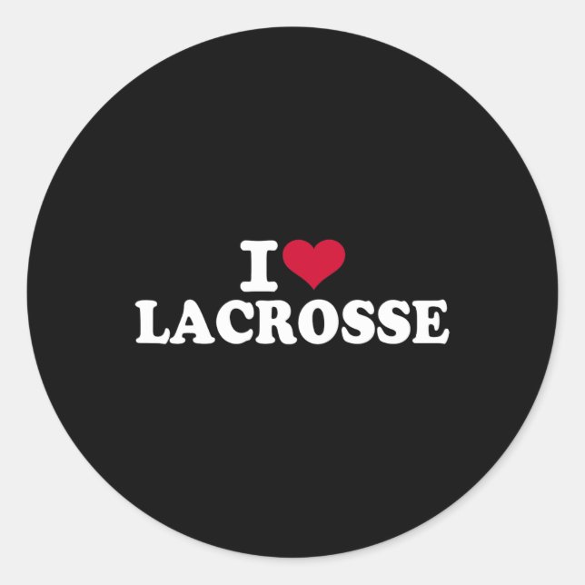 Sticker Rond I Love Lacrosse (Devant)
