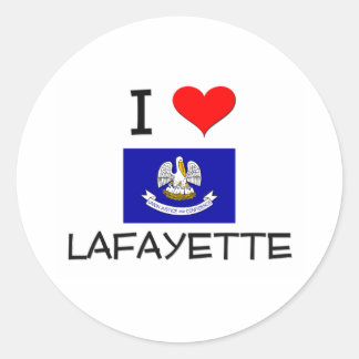 Sticker Rond I Love LAFAYETTE Louisiane