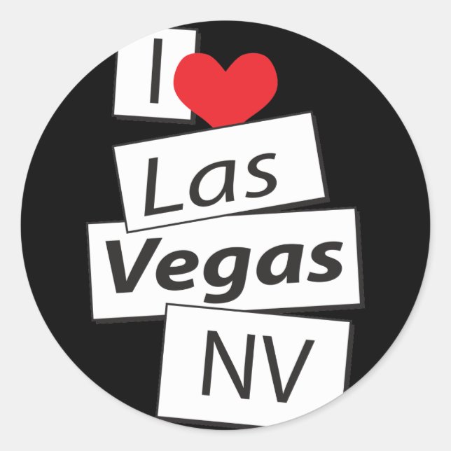 Sticker Rond I Love Las Vegas NV (Devant)