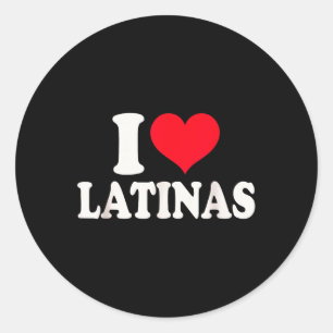Sticker Rond I Love Latinas Heart Love Latinas