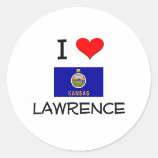 Sticker Rond I Love LAWRENCE Kansas