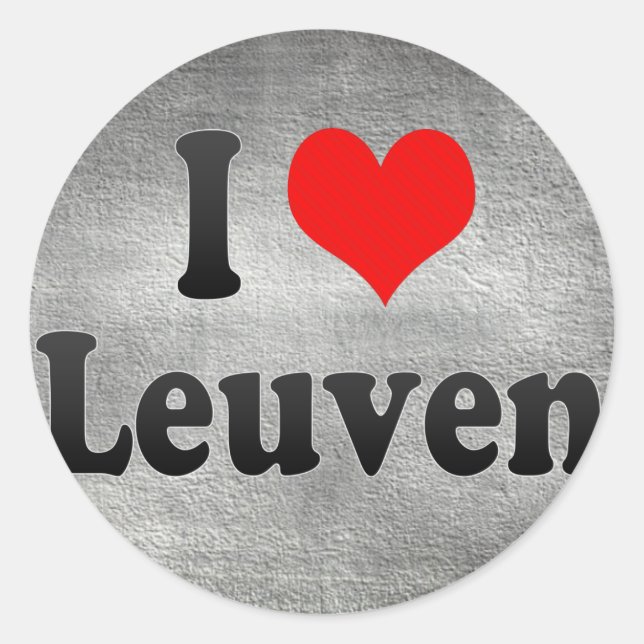 Sticker Rond I Love Leuven, Belgique (Devant)