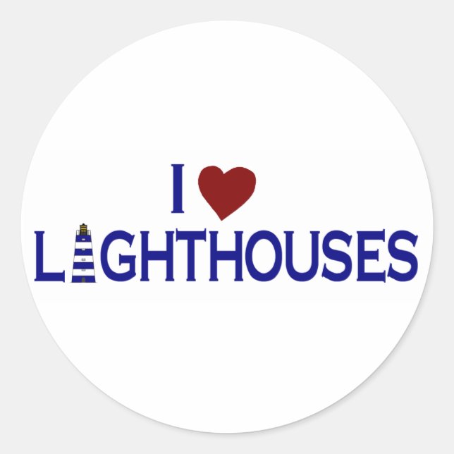 Sticker Rond I Love Lighthouse (Devant)
