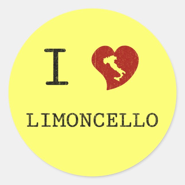 Sticker Rond I Love Limoncello (Devant)