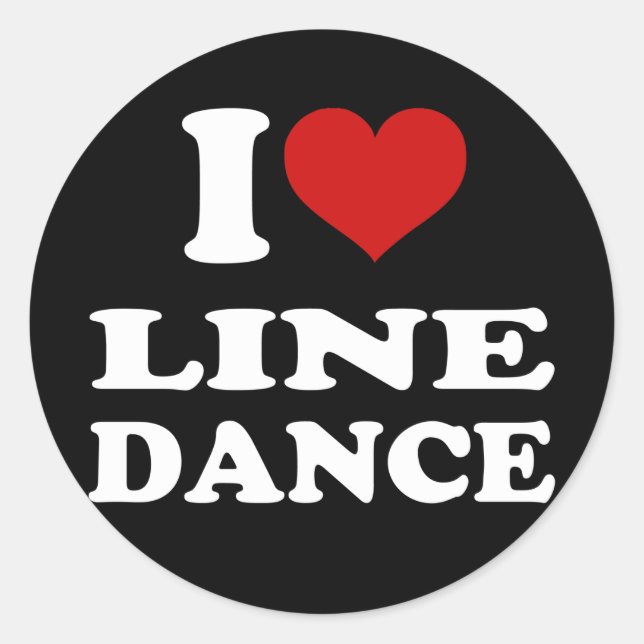 Sticker Rond I Love Line Dance (Devant)