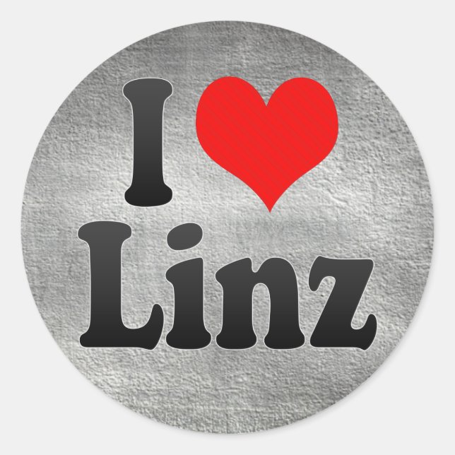 Sticker Rond I Love Linz, Autriche (Devant)
