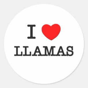 Sticker Rond I Love LLAMAS