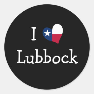 Sticker Rond I Love Lubbock Texas