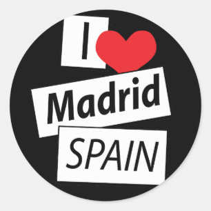Sticker Rond I Love Madrid Espagne