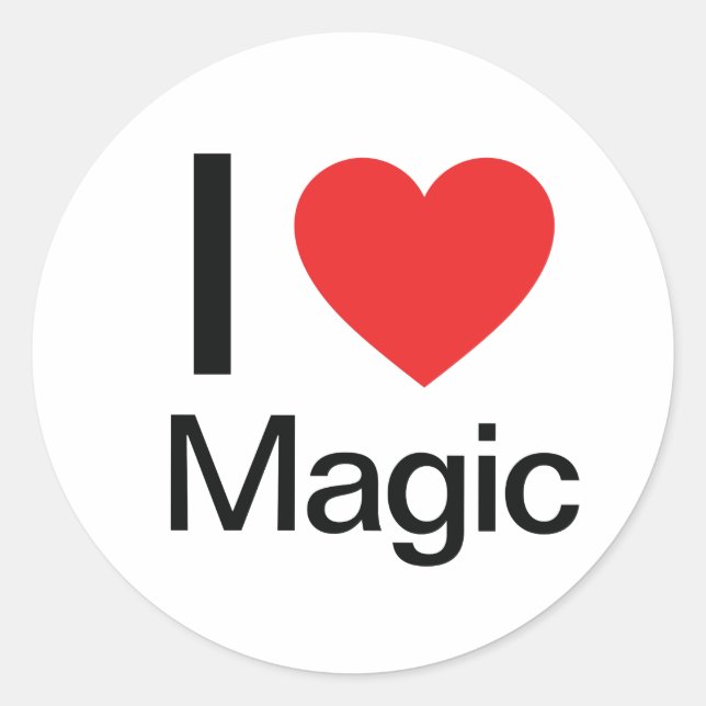 Sticker Rond I Love Magic (Devant)