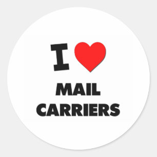 Sticker Rond I Love Mail Carriers