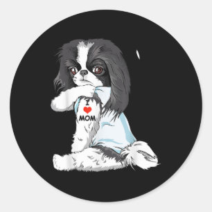 Sticker Rond I Love Maman Tattoo Japonais Chin Maman Amoureux d