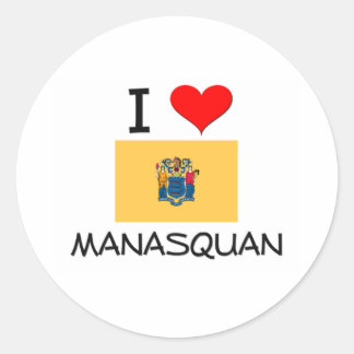 Sticker Rond I Love Manasquan New Jersey
